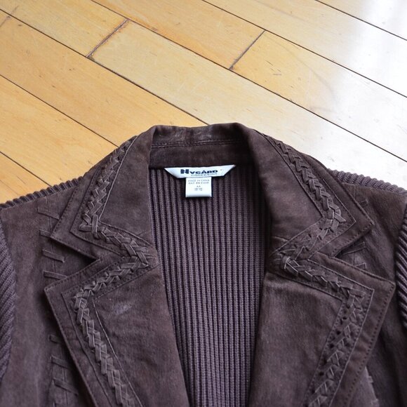 Nygard Brown Suede Leather Boho Horn Toggle Closure Jacket Size M 10-12 - Picture 3 of 13
